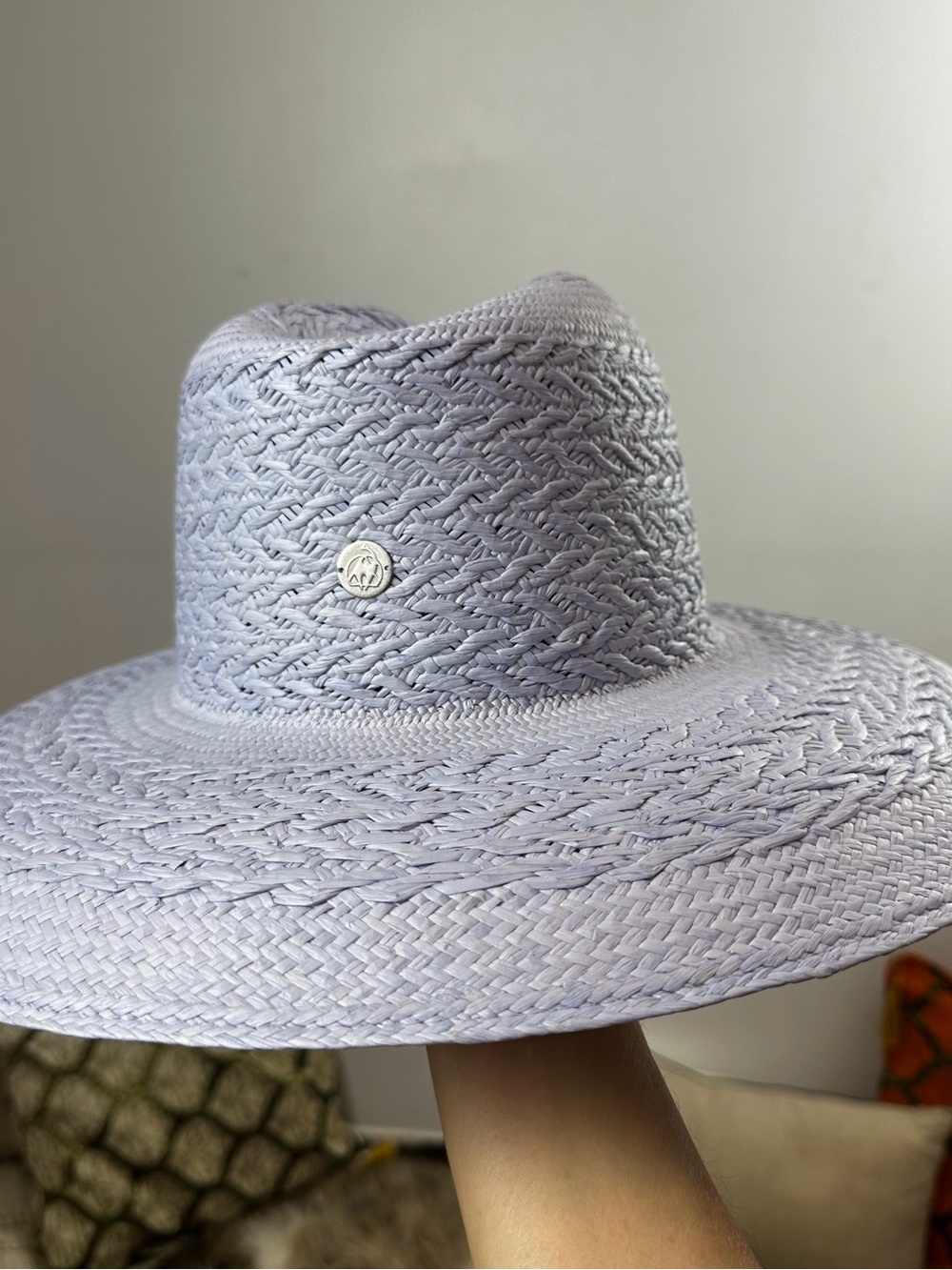 Freya Wide-Brim Straw Hat in Light Lavender